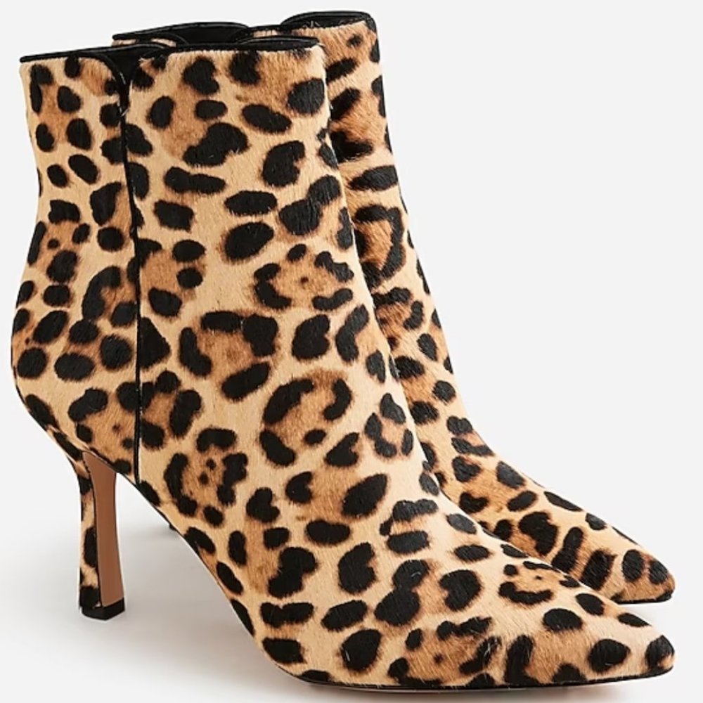 J.Crew Leopard Calf Hair booties